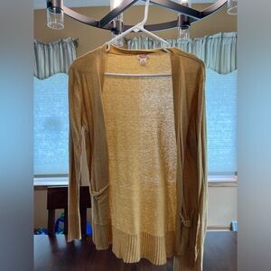 Mustard yellow button up cardigan